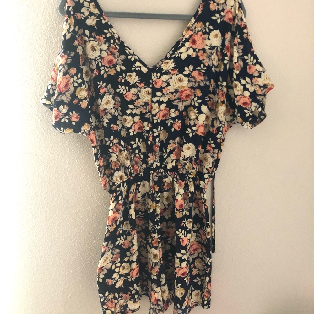 Floral Romper with open shoulder